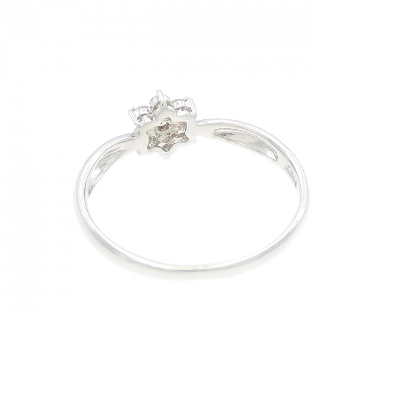 K18WG flower Diamond ring 0.20CT