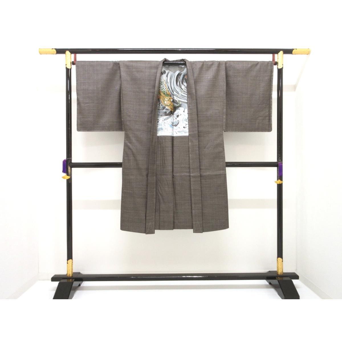 【未使用品】男物　１２０山　きもの羽織長襦袢　３点セット【本場奄美大島紬】