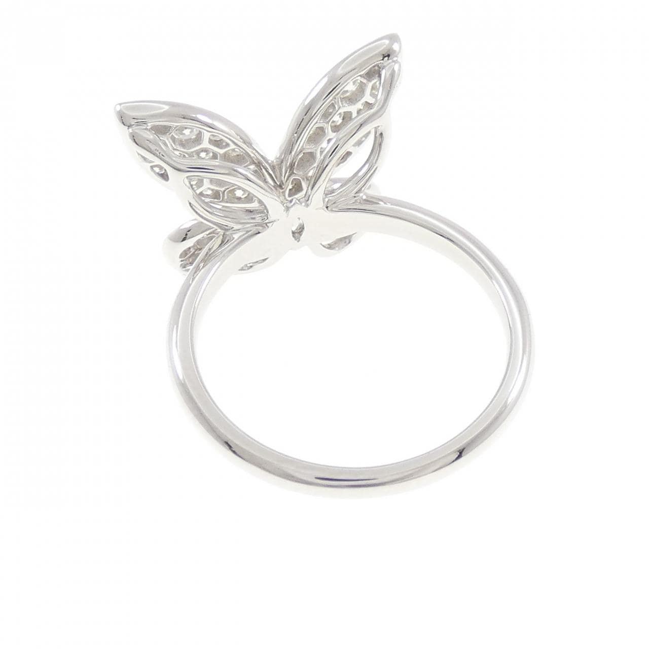 K18WG バタフライ ダイヤモンド リング 1.03CT