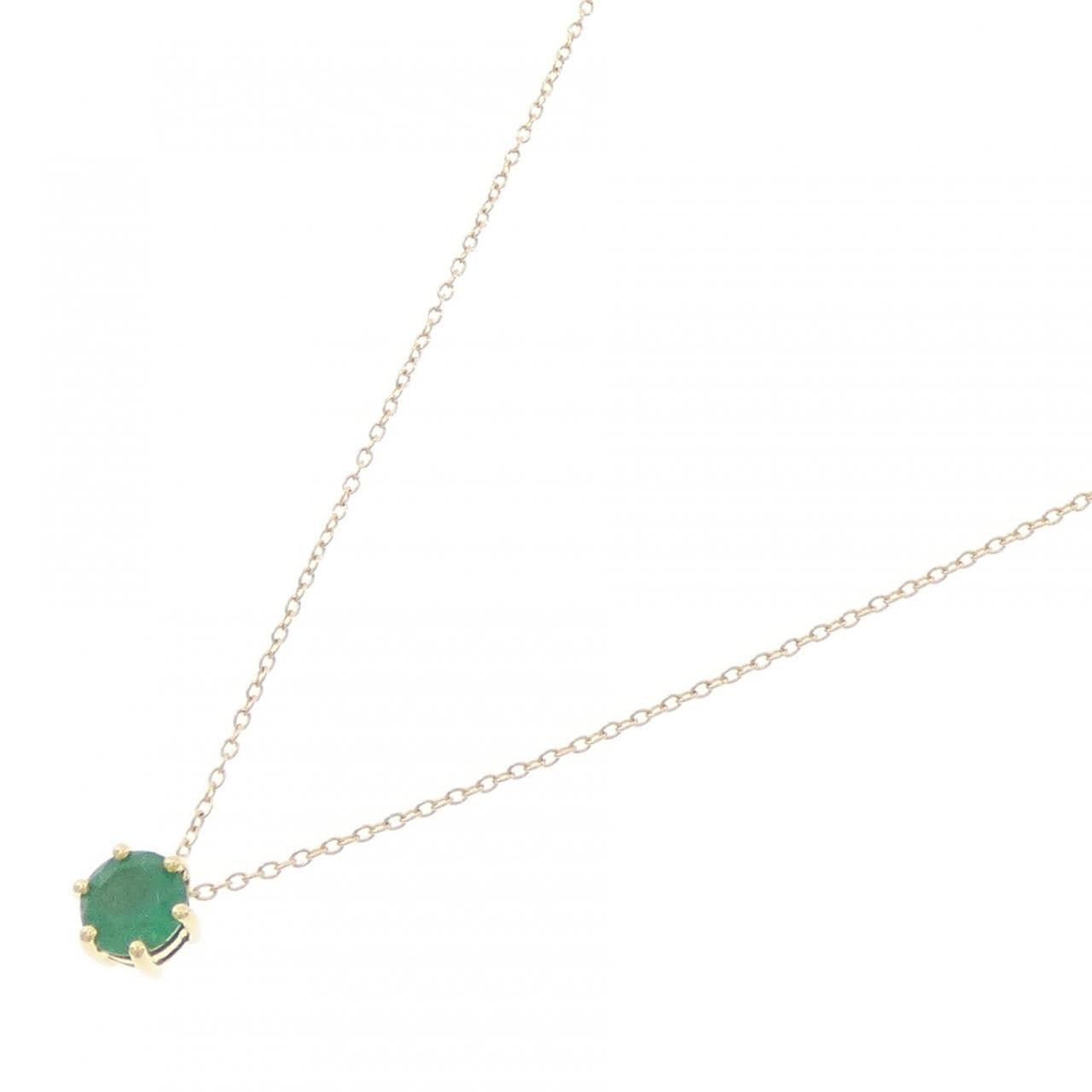 18KYG エメラルド ネックレス