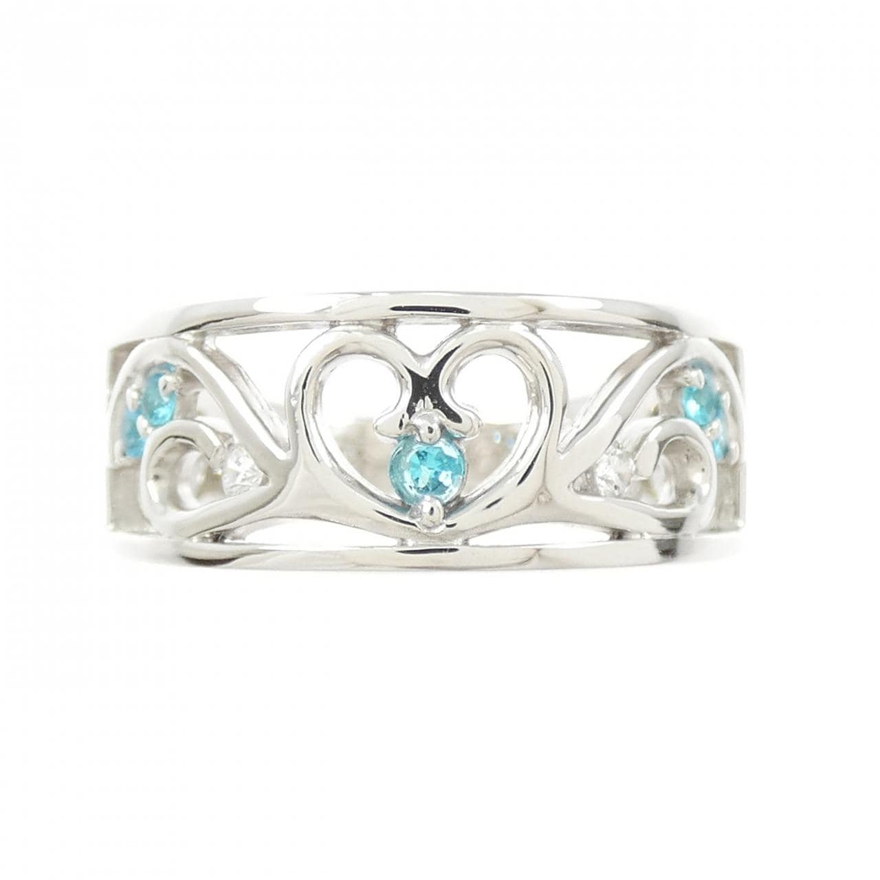 PT900 ハート パライバトルマリン リング 0.09CT