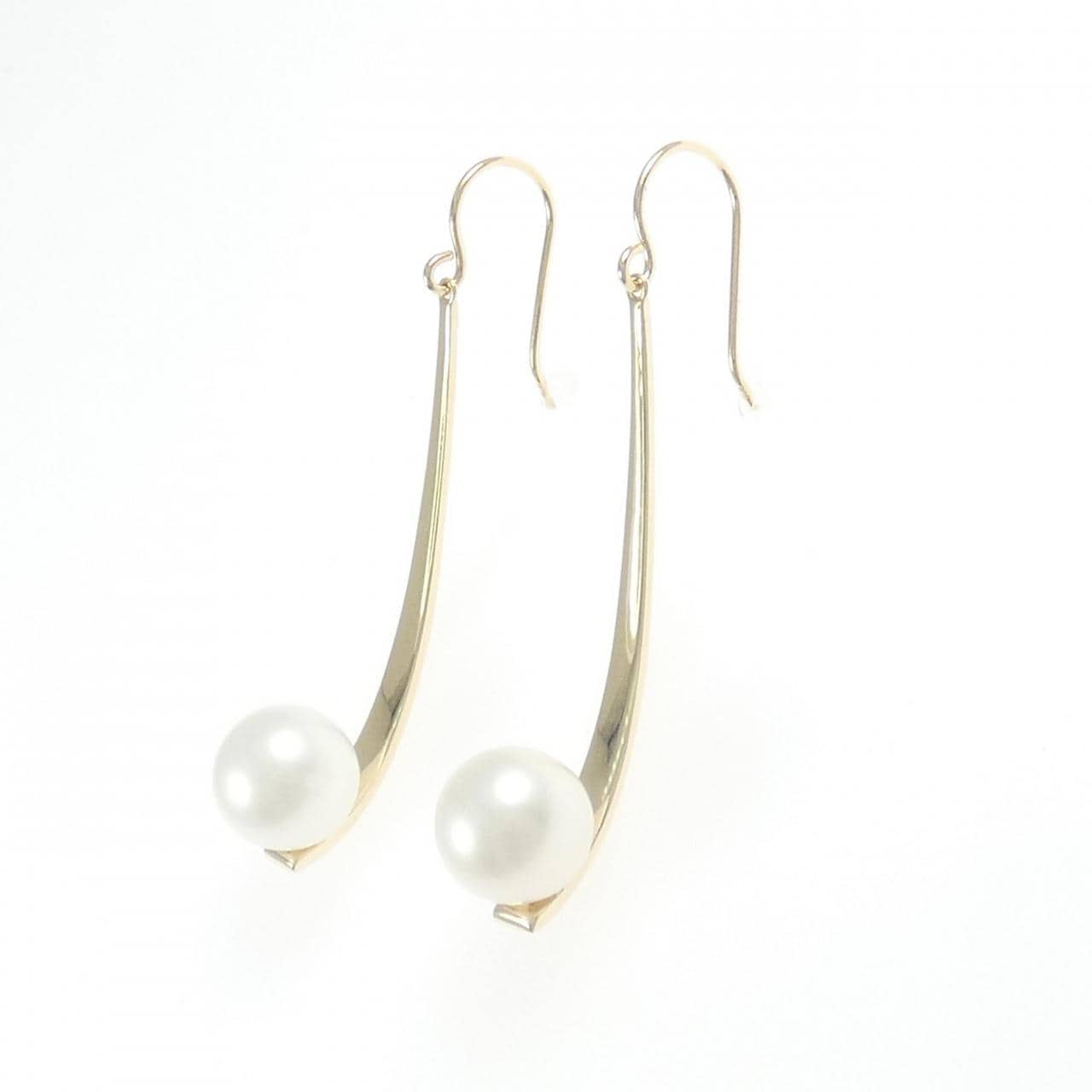 K10YG 淡水パール ピアス 7.7mm