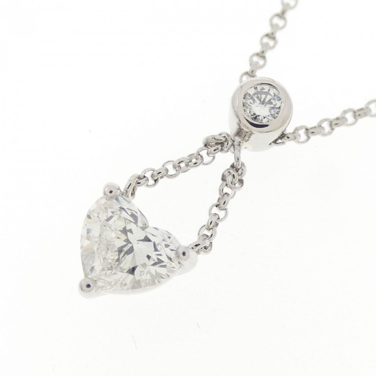 PT900/PT850 ハート ダイヤモンド ネックレス 0.354CT