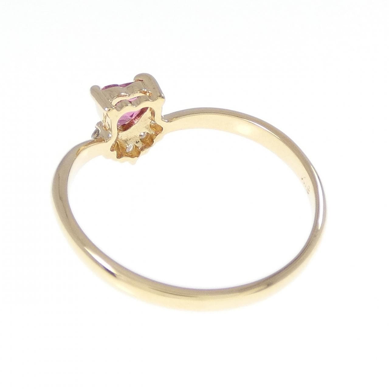 K18YG ハート トルマリン リング