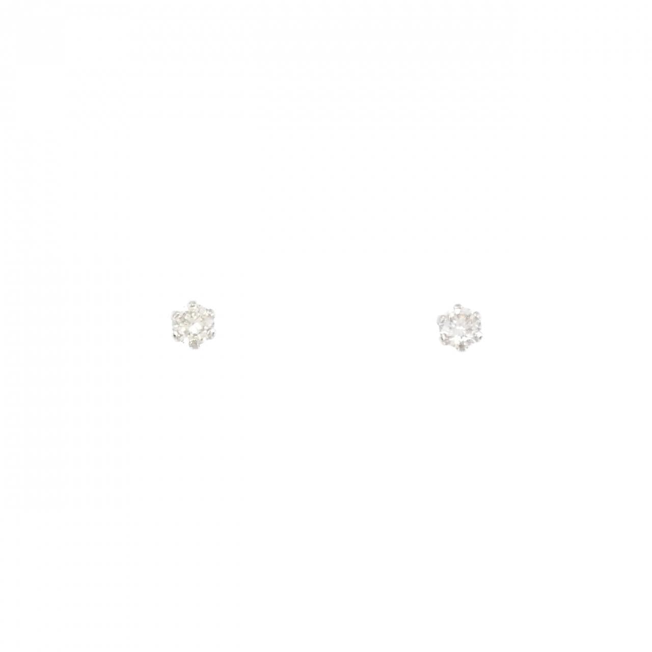 【新品】PT900 ソリティア ダイヤモンド ピアス 0.10CT