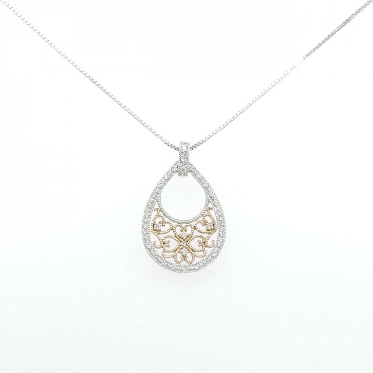 K18PG/K18WG ダイヤモンド ネックレス 0.20CT