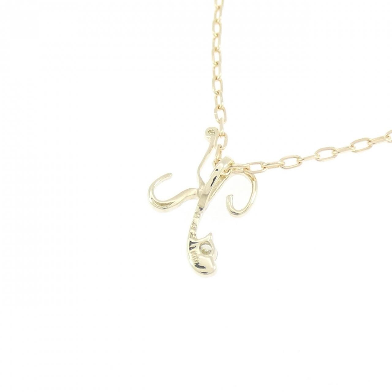 K10YG イニシャルK ダイヤモンド ネックレス 0.02CT
