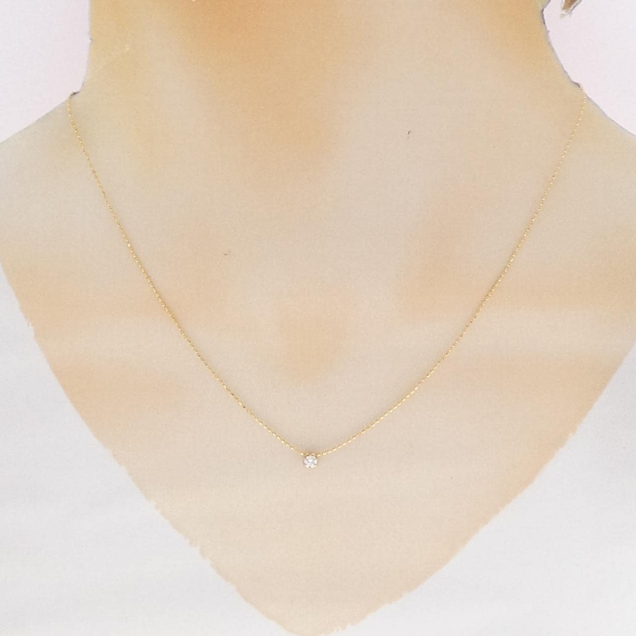 K18YG ソリティア ダイヤモンド ネックレス 0.09CT