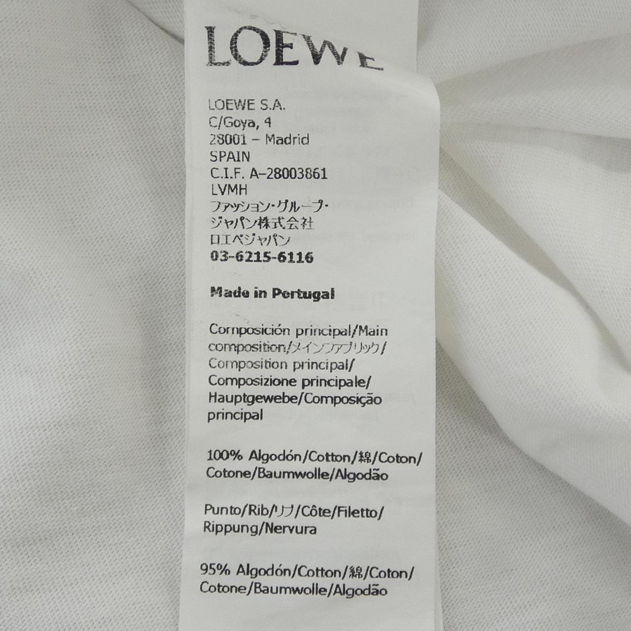 ロエベ LOEWE リラックス フィットTシャツ アナグラム ANAGRAM H526Y22J61 Tシャツ