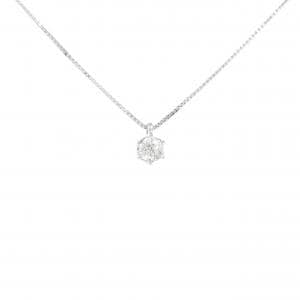 K18WG/750WG ソリティア ダイヤモンド ネックレス 0.20CT
