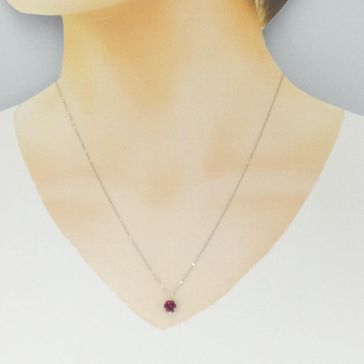 PT900/PT850 ガーネット ネックレス 1.00CT