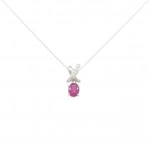 PT900/PT850 ルビー ネックレス 1.12CT