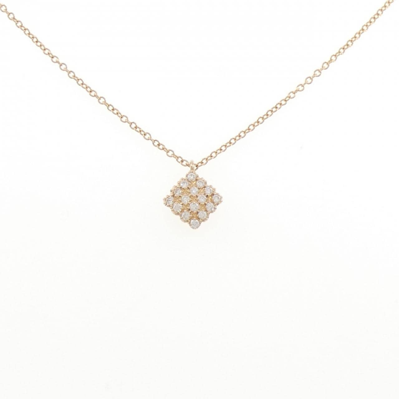 750PG パヴェ ダイヤモンド ネックレス 0.17CT