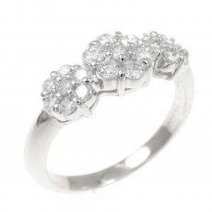PT900 フラワー ダイヤモンド リング 0.50CT