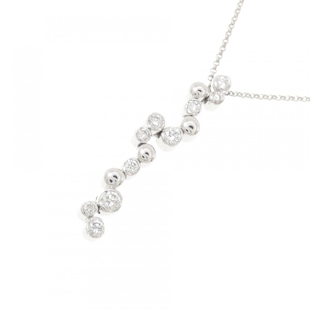 K18WG ダイヤモンド ネックレス 0.30CT
