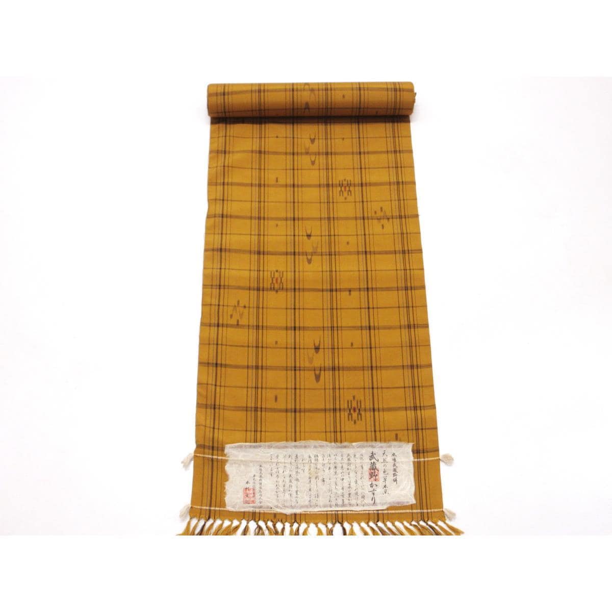 【未使用品】着尺反物　武蔵野かすり