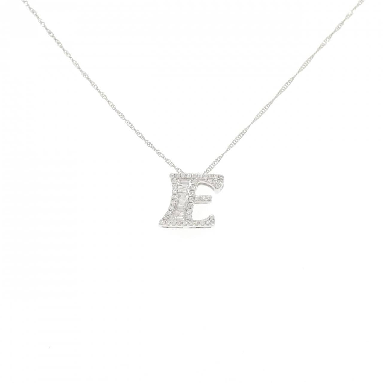 K18WG/PT850 ダイヤモンド ネックレス 0.30CT