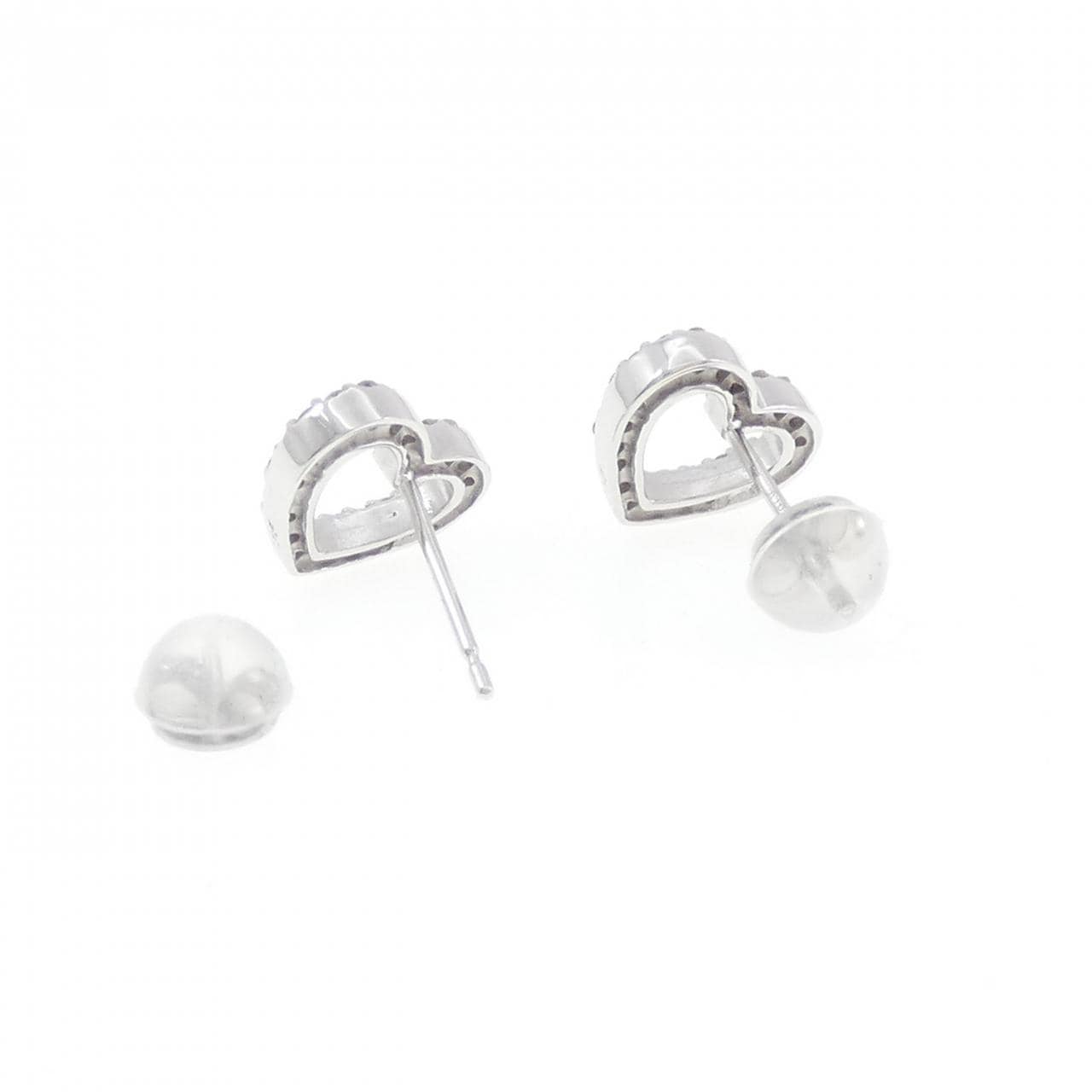 K18WG 心形钻石耳环 0.30CT