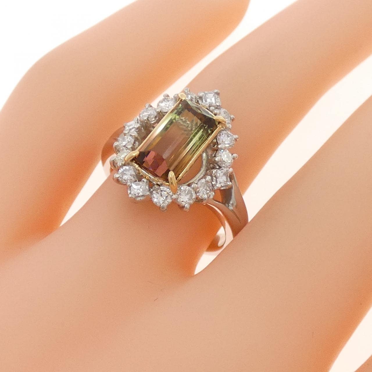 PT900/K18YG トルマリン リング 1.87CT