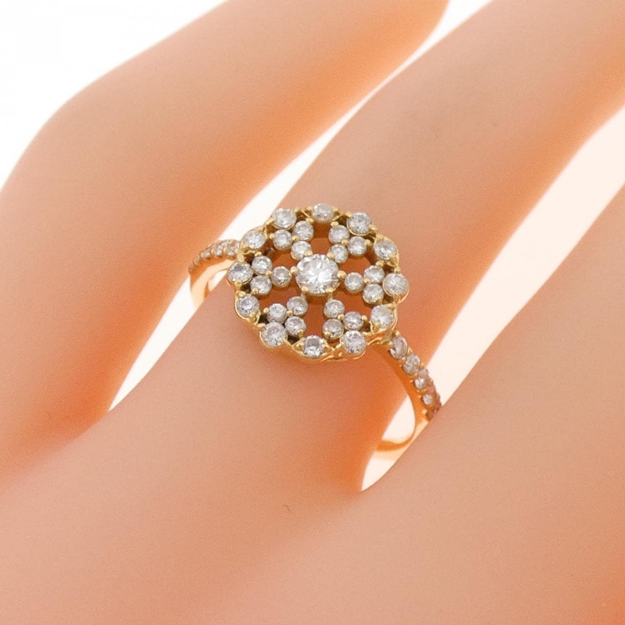 K18YG ダイヤモンド リング 0.37CT