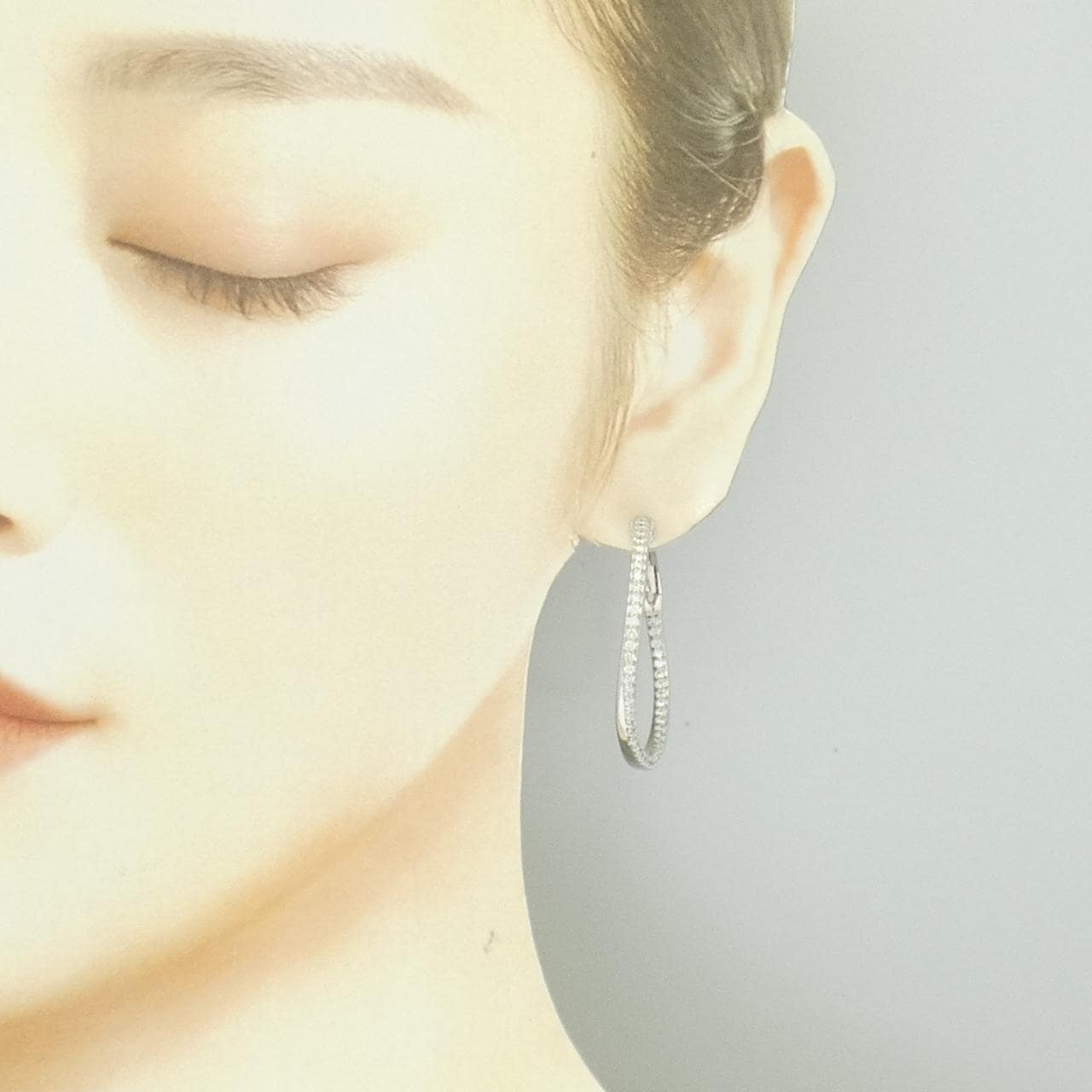 K18WG ダイヤモンド ピアス 1.50CT