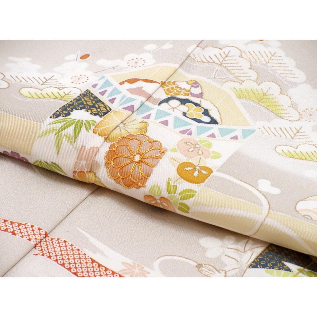 【新品】単衣　菱健　訪問着　桐壺　京友禅金彩加工