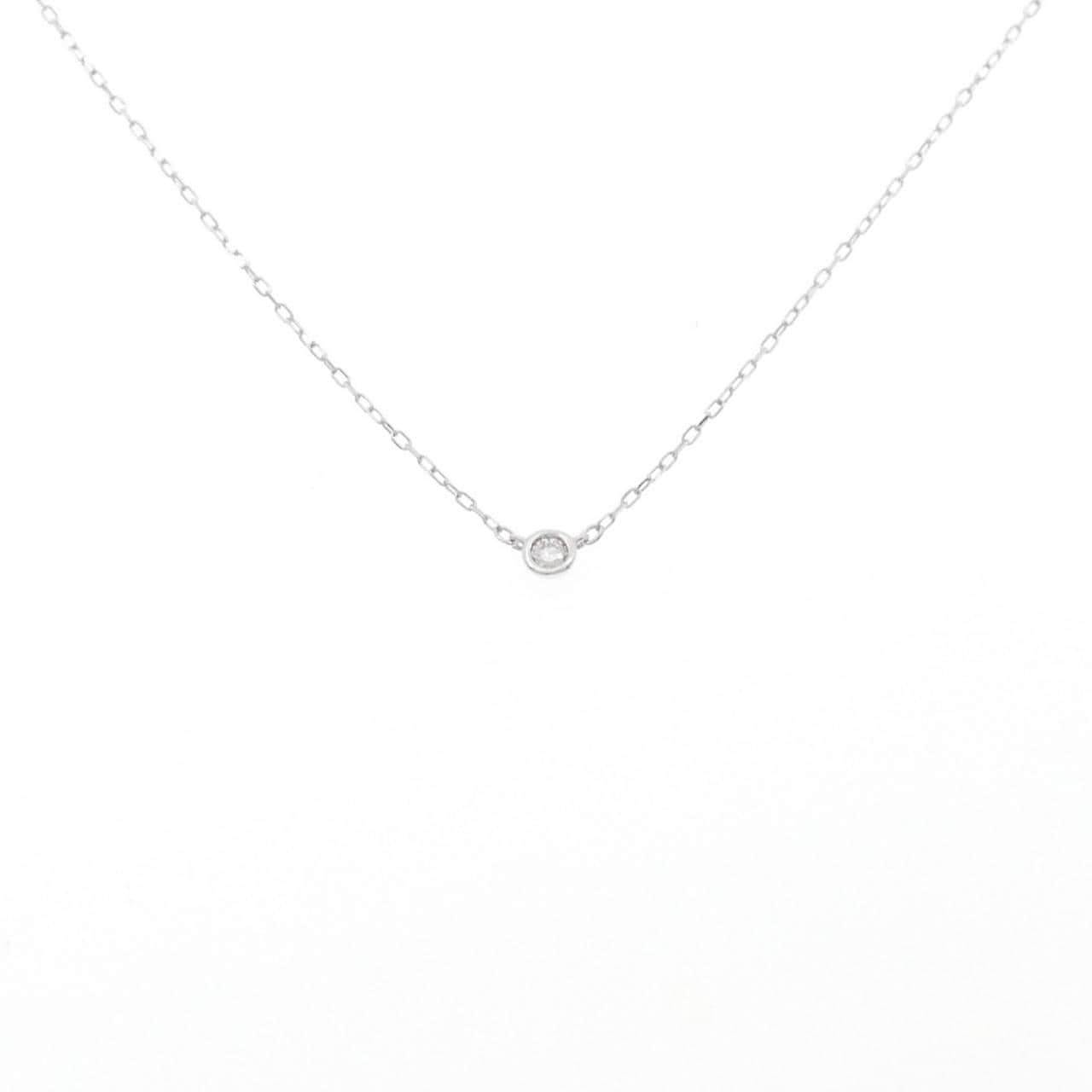 K10WG ソリティア ダイヤモンド ネックレス