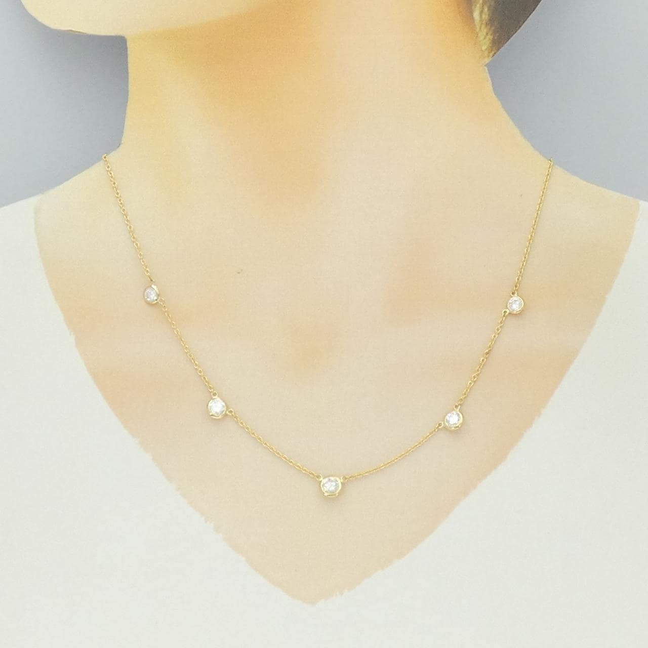 K18YG ダイヤモンド ネックレス 1.461CT
