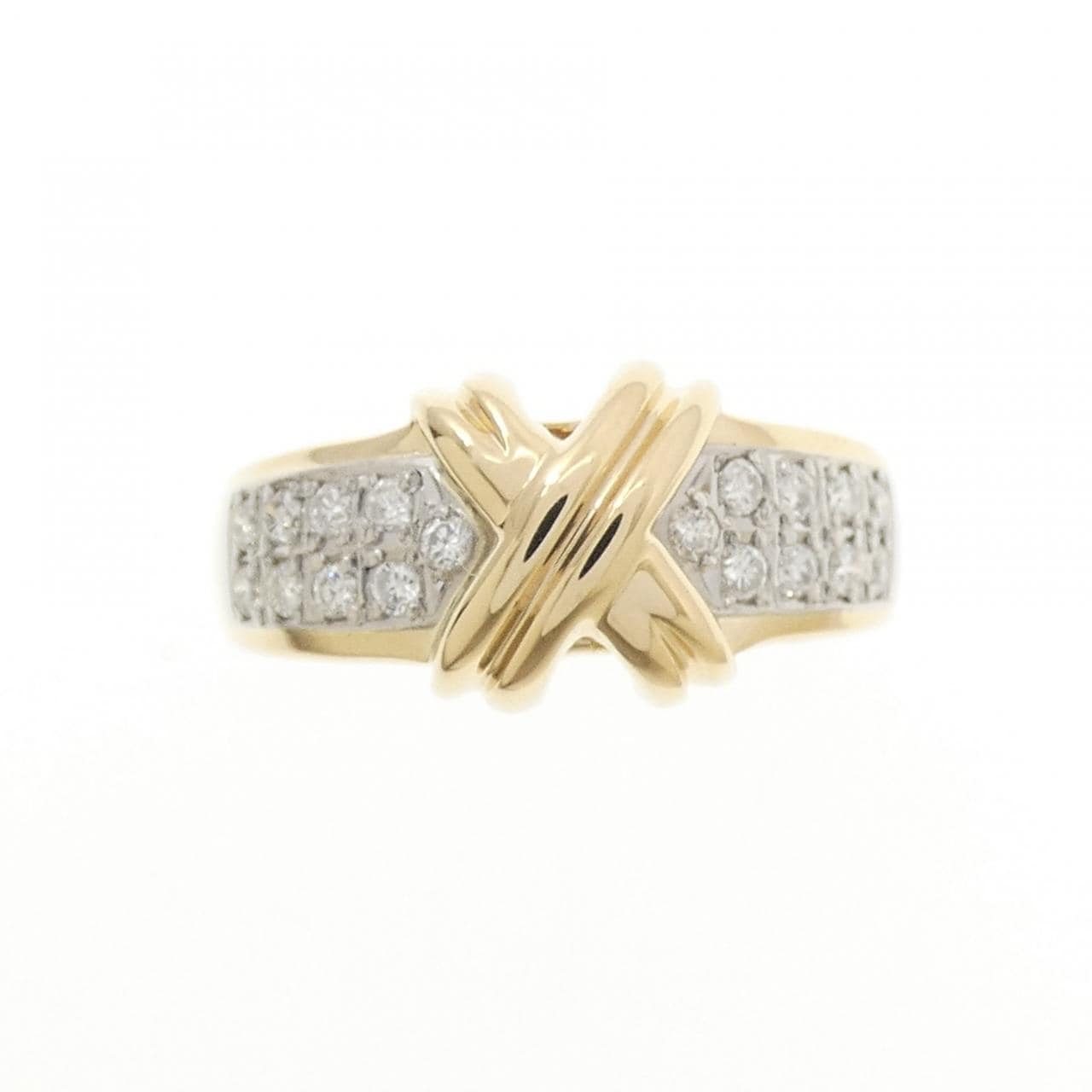 K18YG/PT850 ダイヤモンド リング 0.21CT