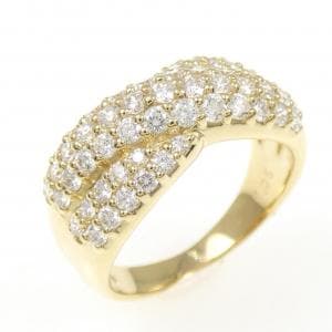 K18YG パヴェ ダイヤモンド リング 1.05CT