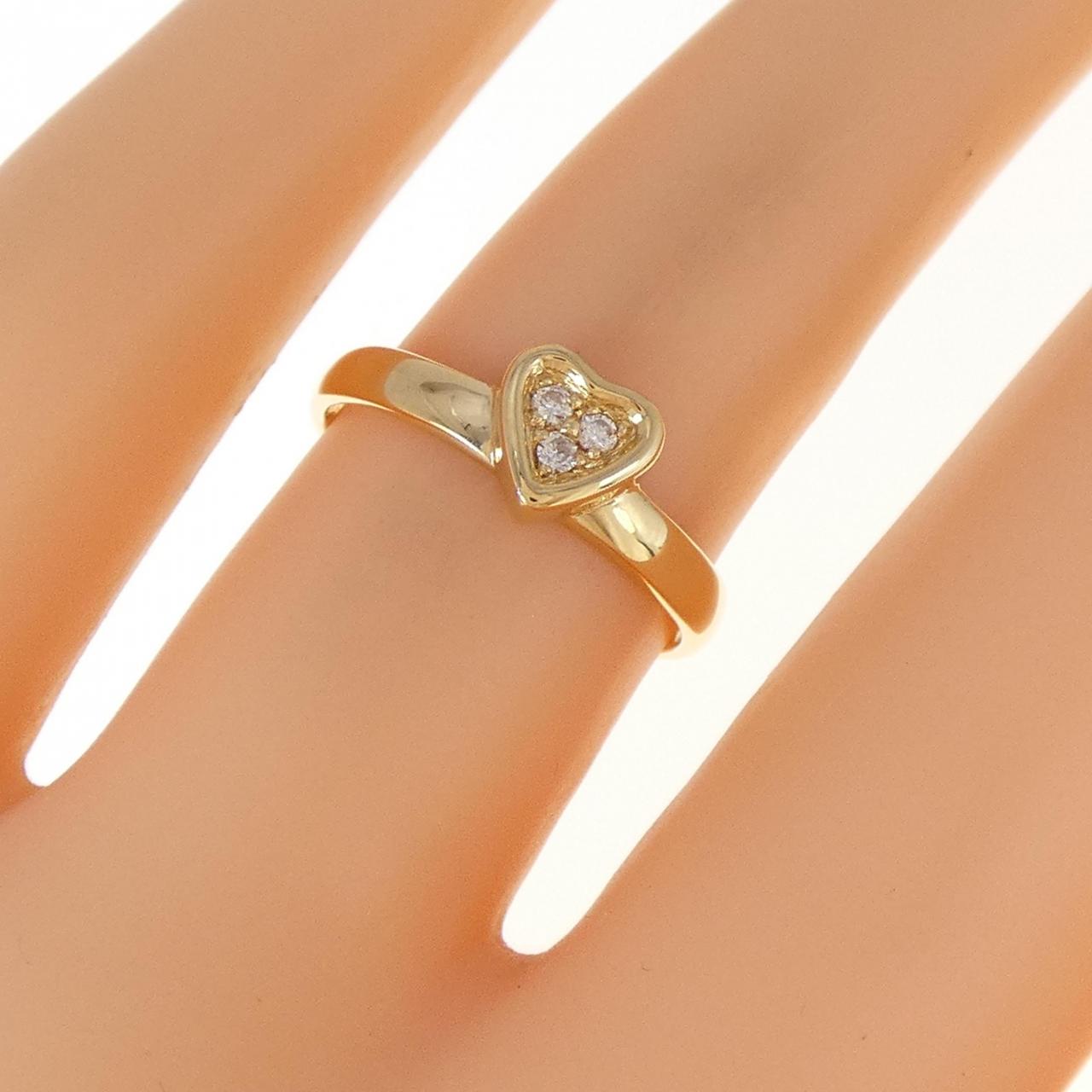 K18YG heart Diamond ring