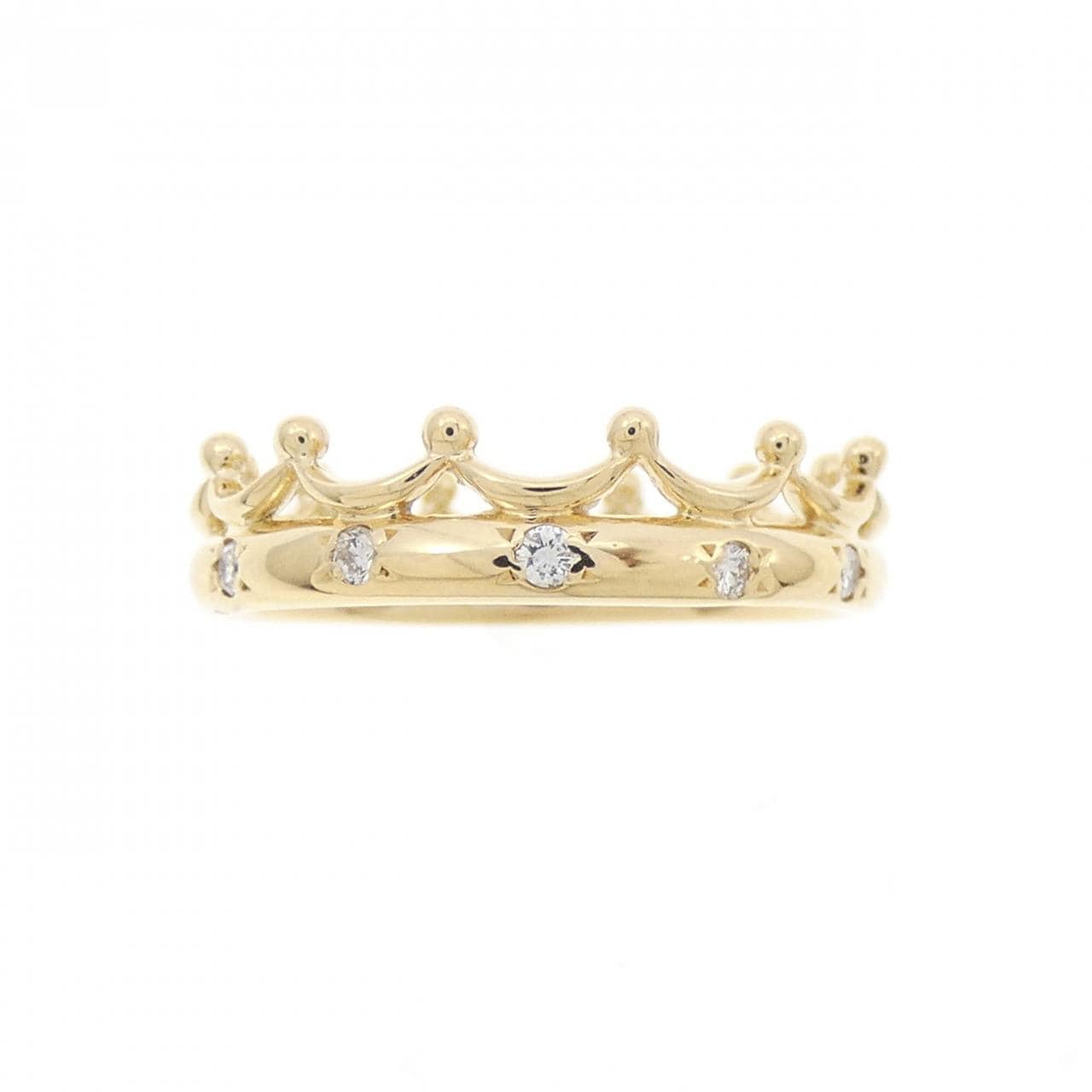 K18YG クラウン ダイヤモンド リング 0.07CT