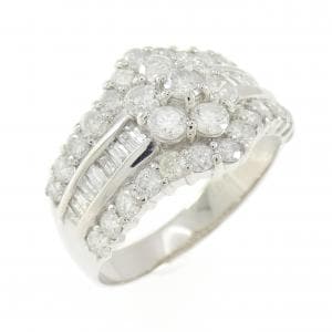 PT900 フラワー ダイヤモンド リング 2.00CT