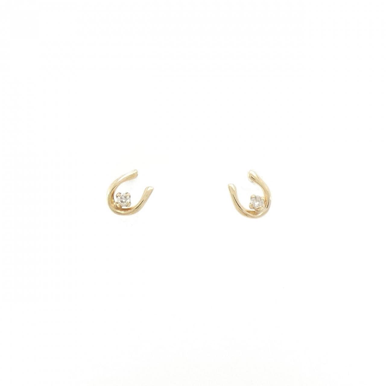 【新品】K10YG ダイヤモンド ピアス 0.024CT