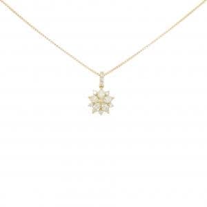 【新品】K18YG フラワー ダイヤモンド ネックレス 0.25CT