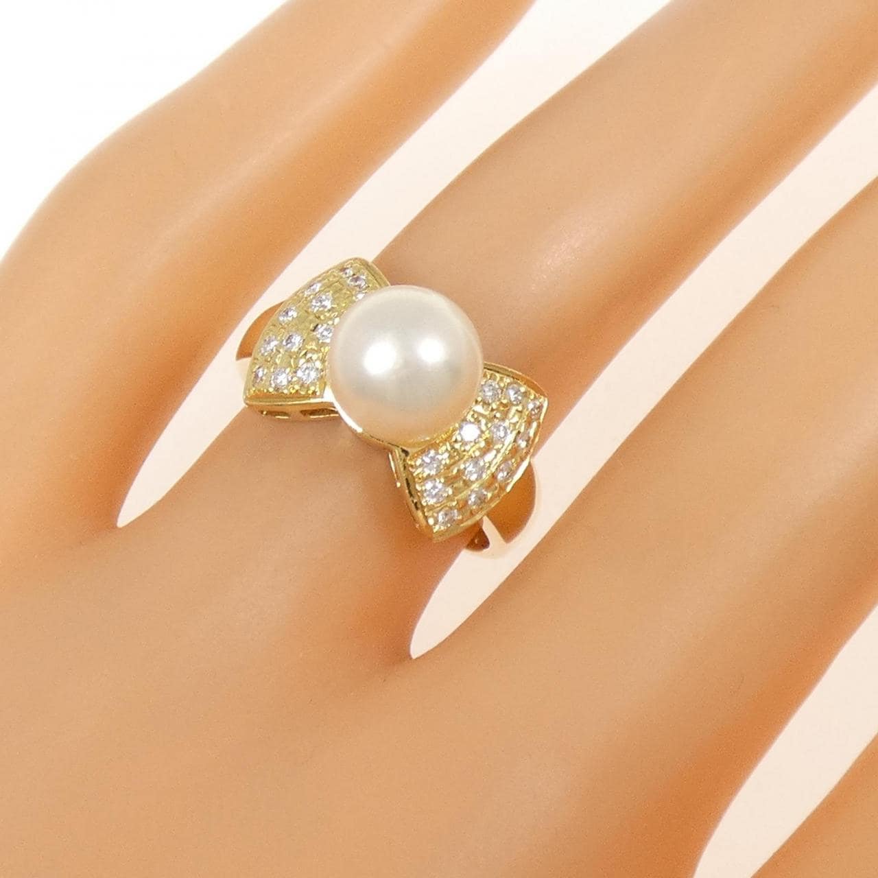 K18YG アコヤパール リング 7.8mm