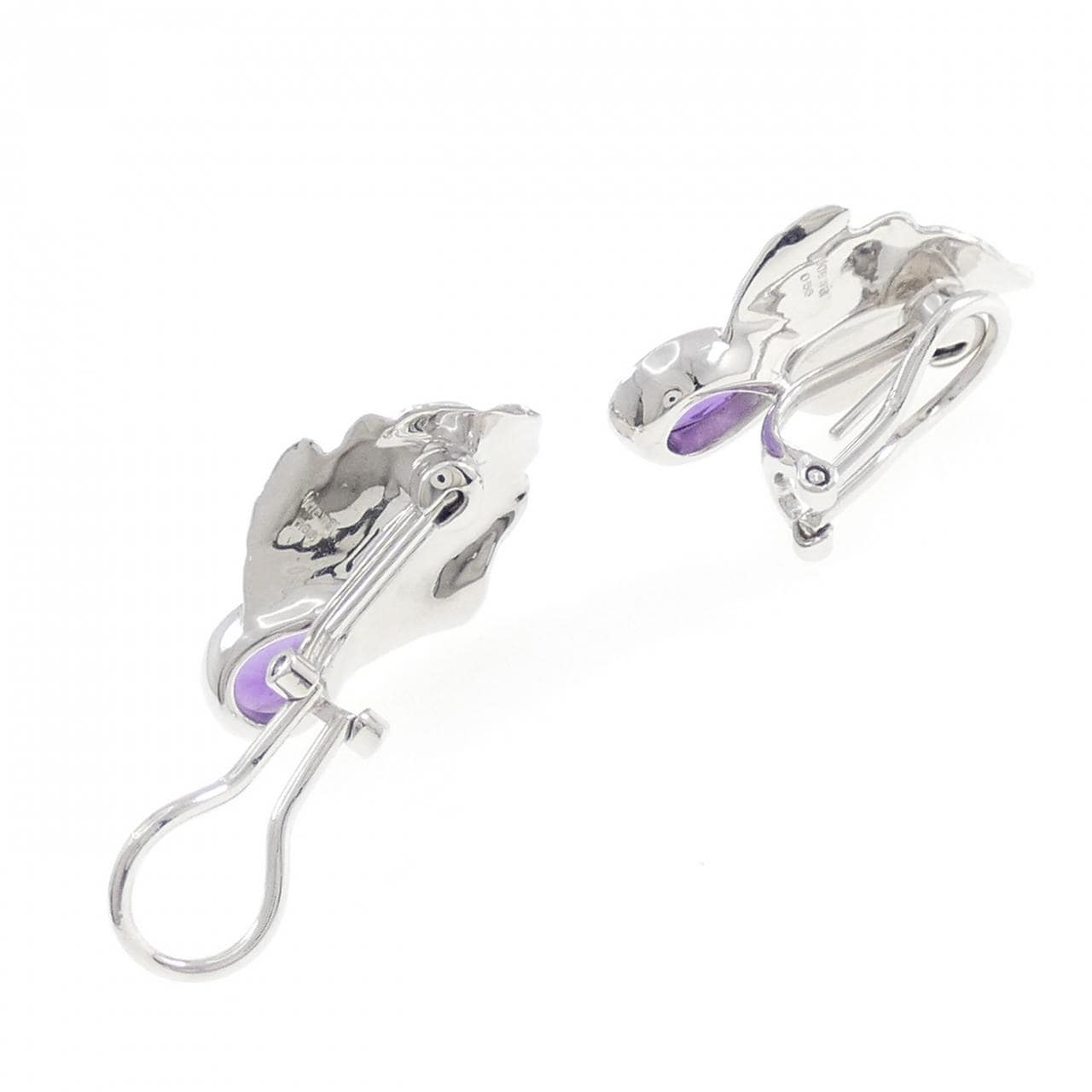 K18WG/K14WG アメジスト ピアス/イヤリング 1.32CT