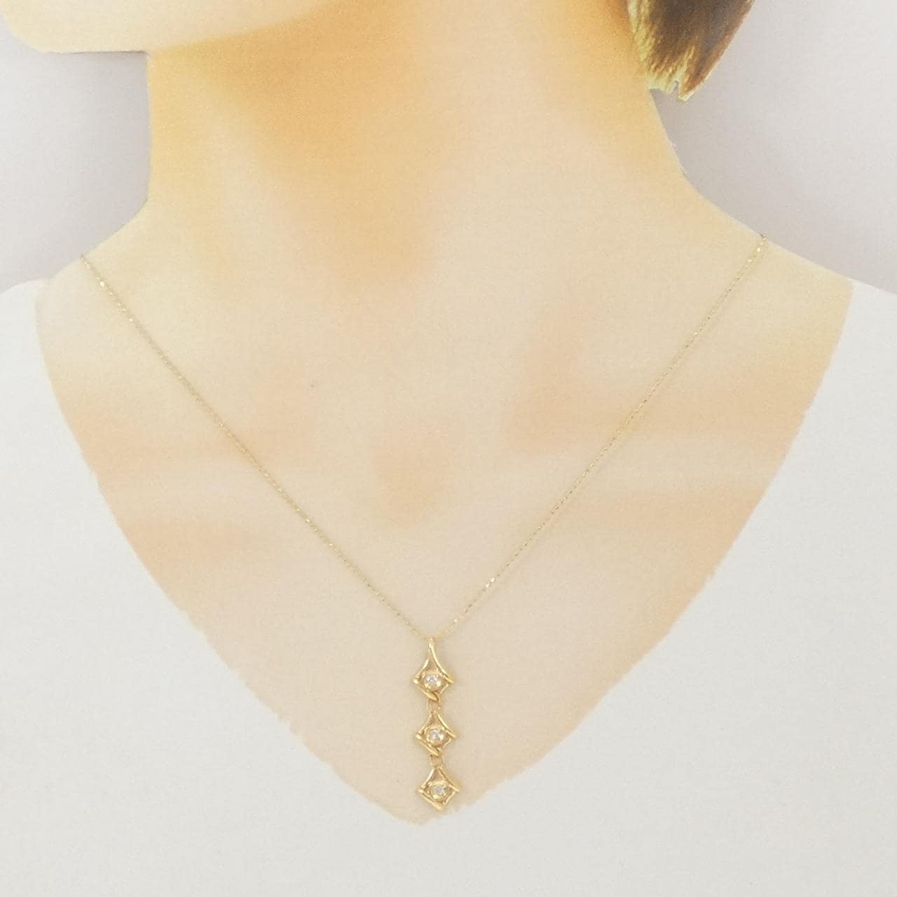 K18YG ダイヤモンド ネックレス 0.1CT