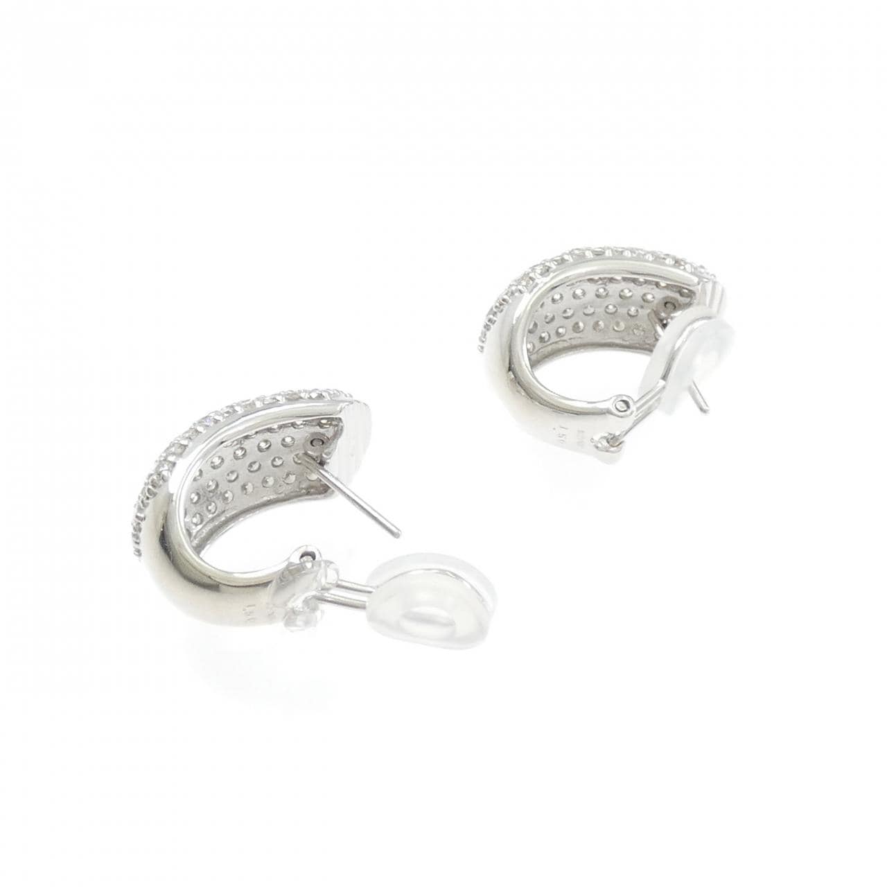 K18WG パヴェ ダイヤモンド ピアス 3.00CT