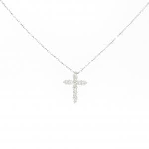 K10WG クロス ダイヤモンド ネックレス 0.2CT