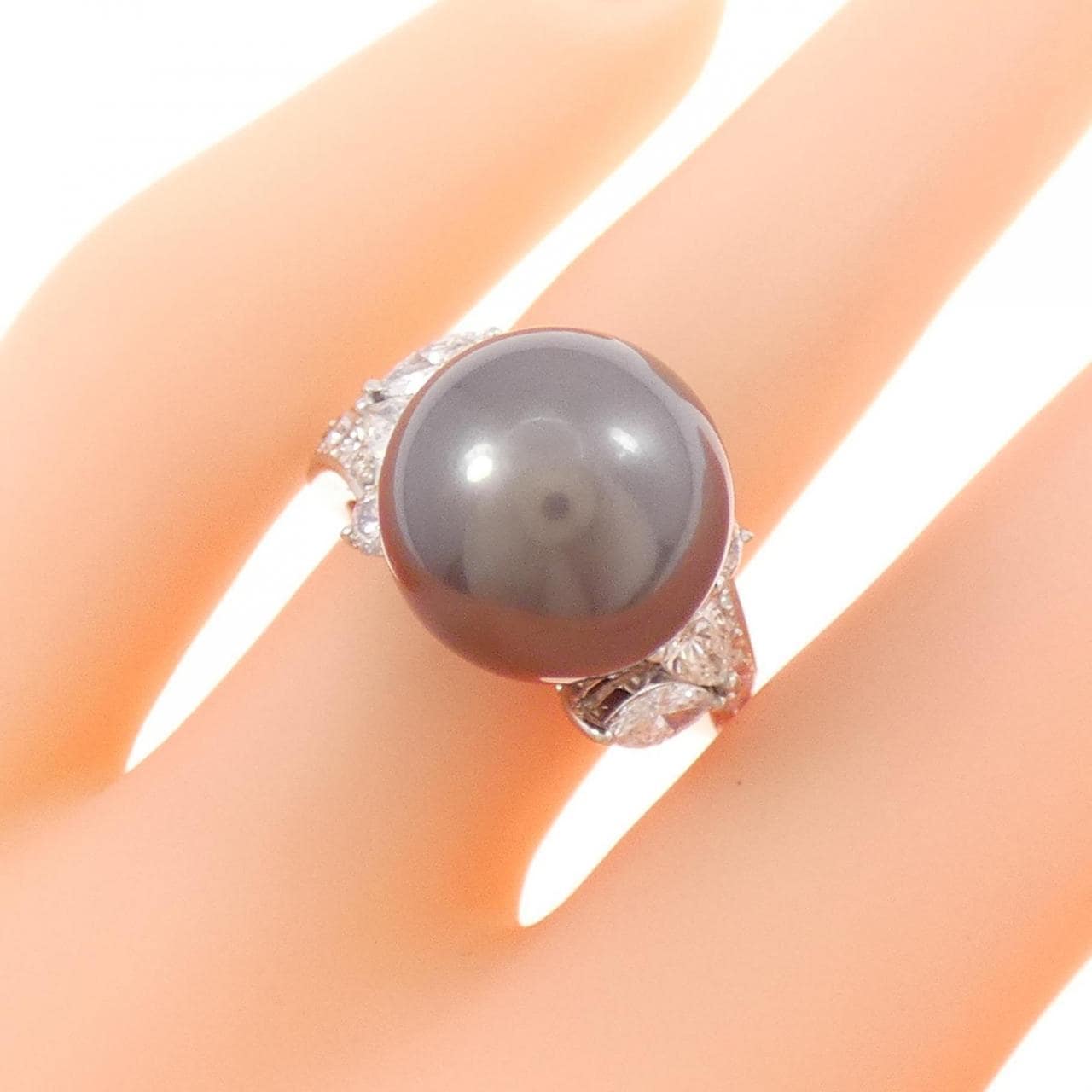 MIKIMOTO Black Pearl Ring 12.5mm