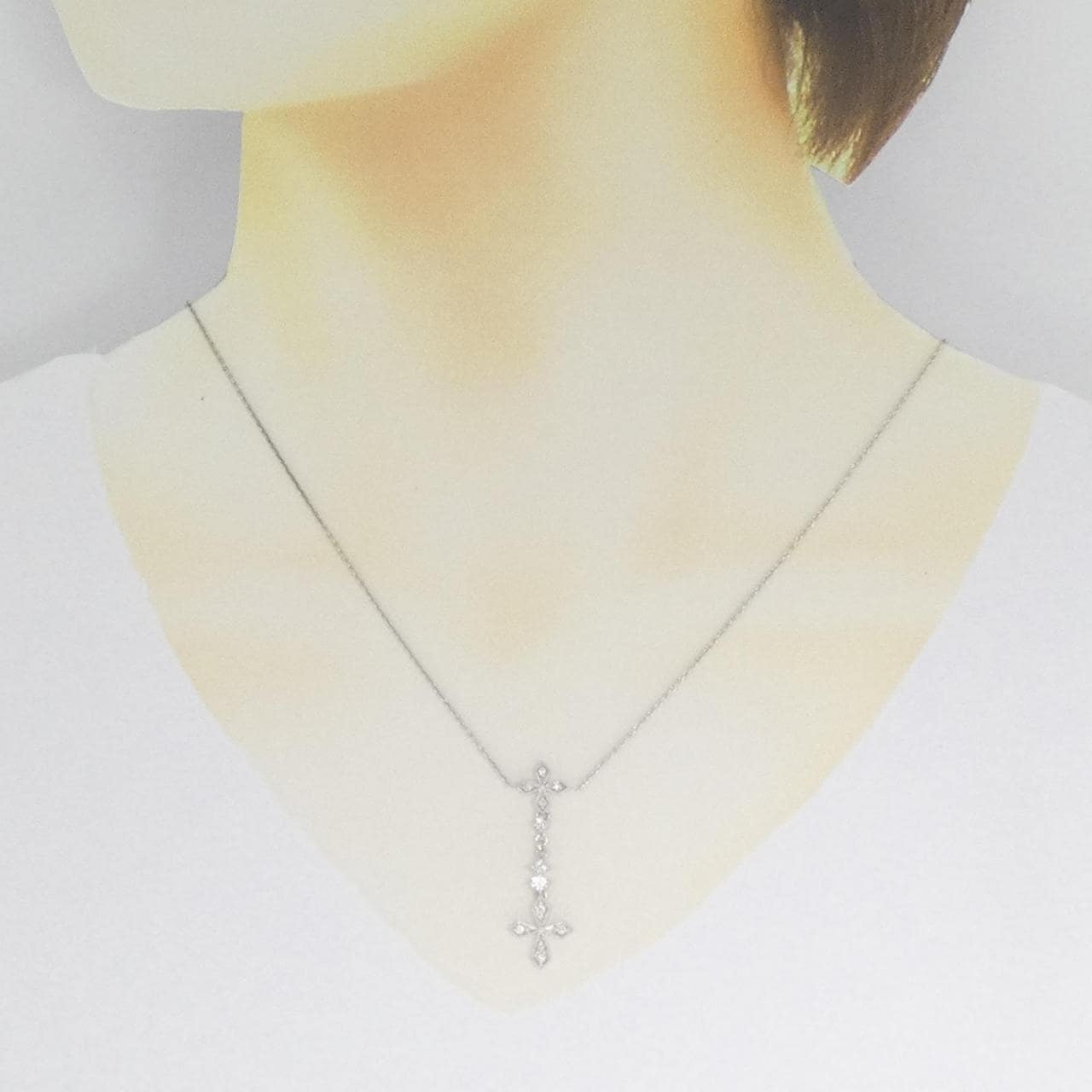 K18WG ダイヤモンド ネックレス 0.21CT