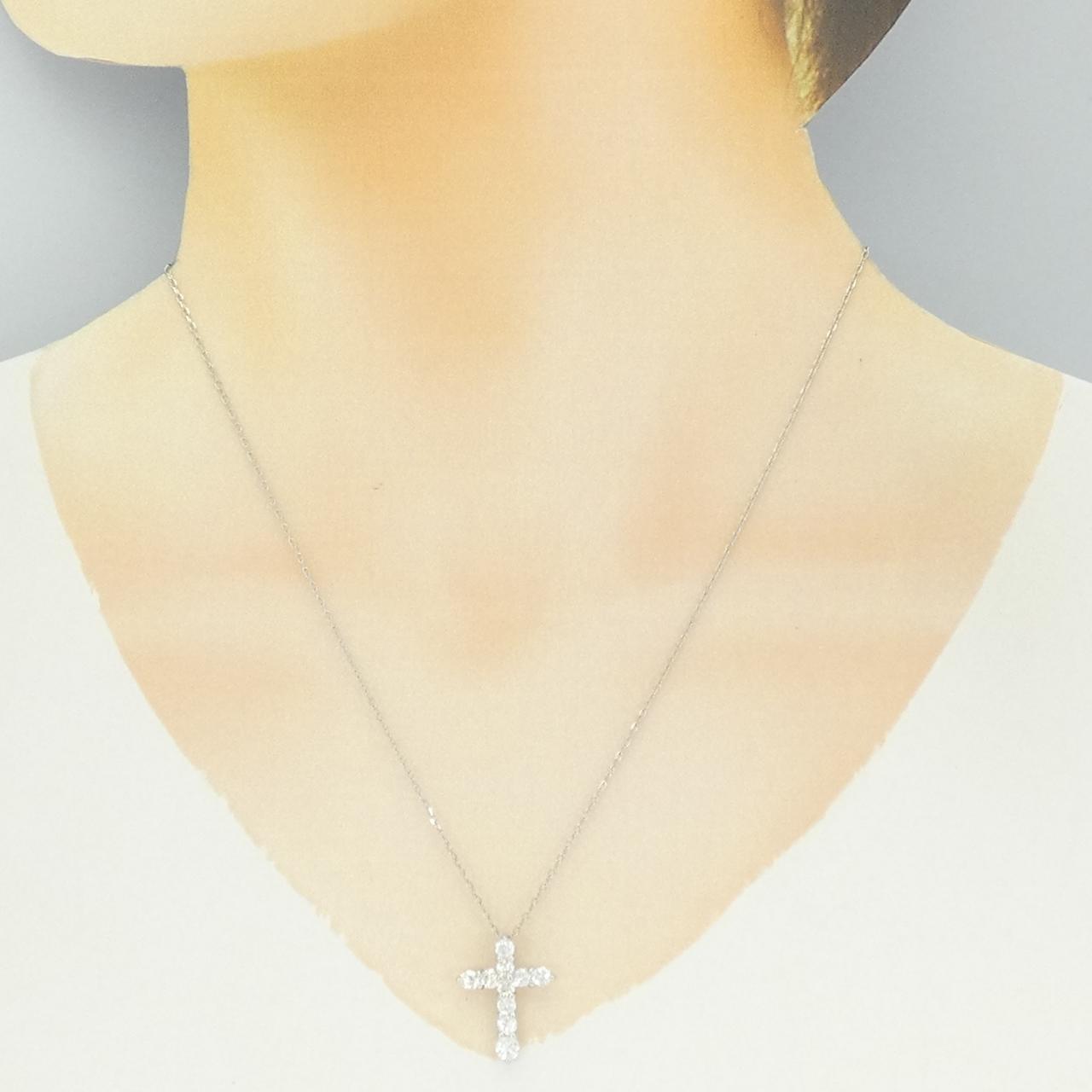 PT900/PT850 クロス ダイヤモンド ネックレス 1.00CT