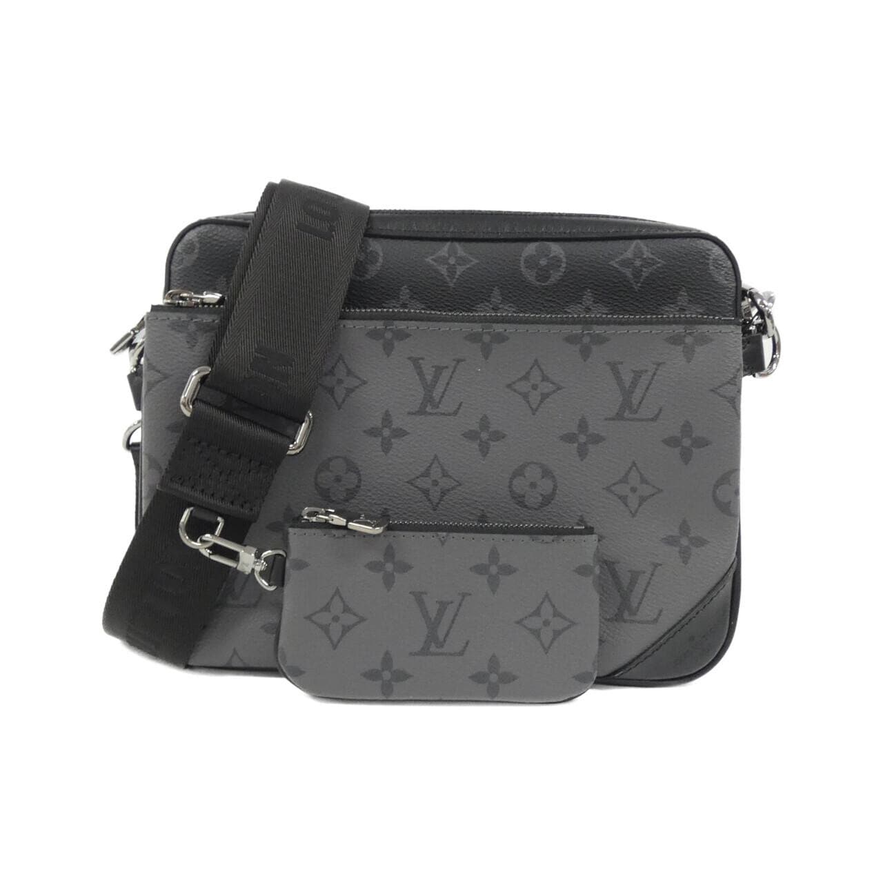 LOUIS VUITTON Monogram Eclipse Reverse Trio 郵差包 M69443 單肩包