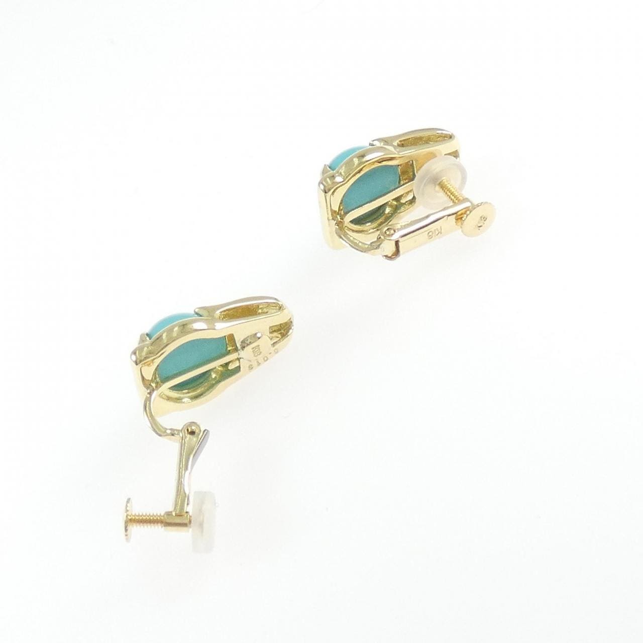 K18YG 绿松石耳夹