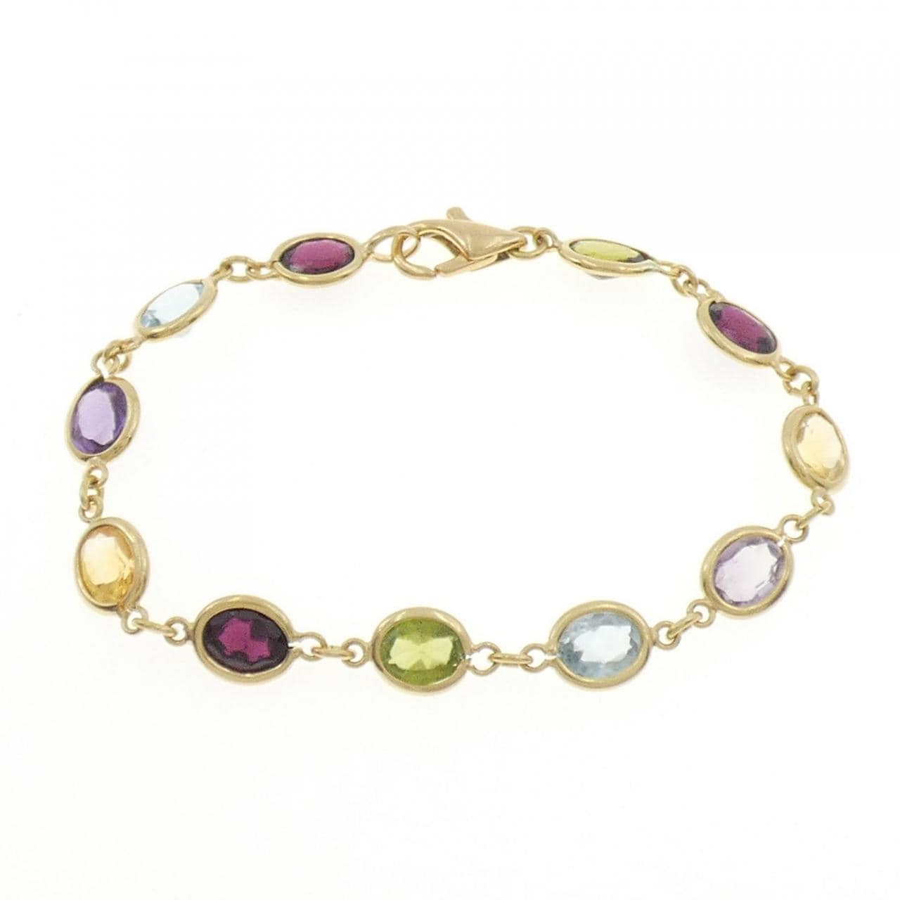 750YG Color Stone Bracelet