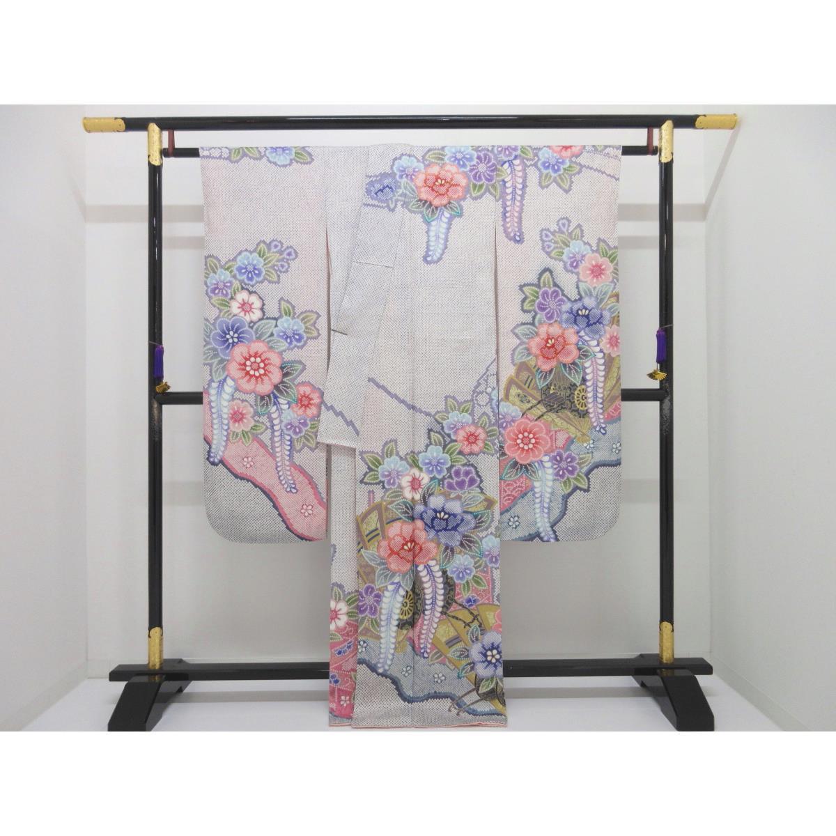 振袖　総絞り　金彩加工　きもの・長襦袢　２点セット