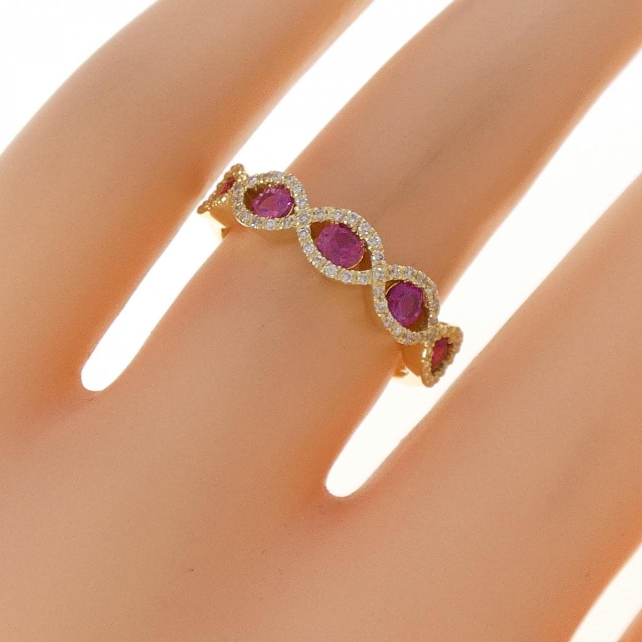 K18YG ルビー リング 0.60CT