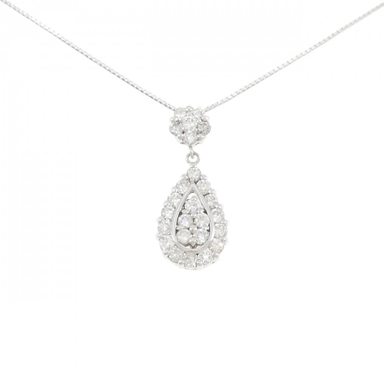 K18WG ダイヤモンド ネックレス 1.00CT