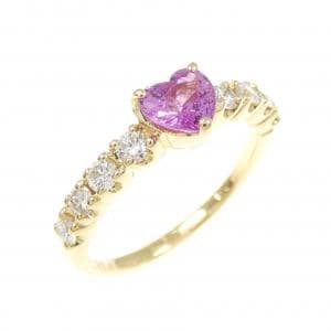 K18YG ハート サファイヤ リング 0.23CT